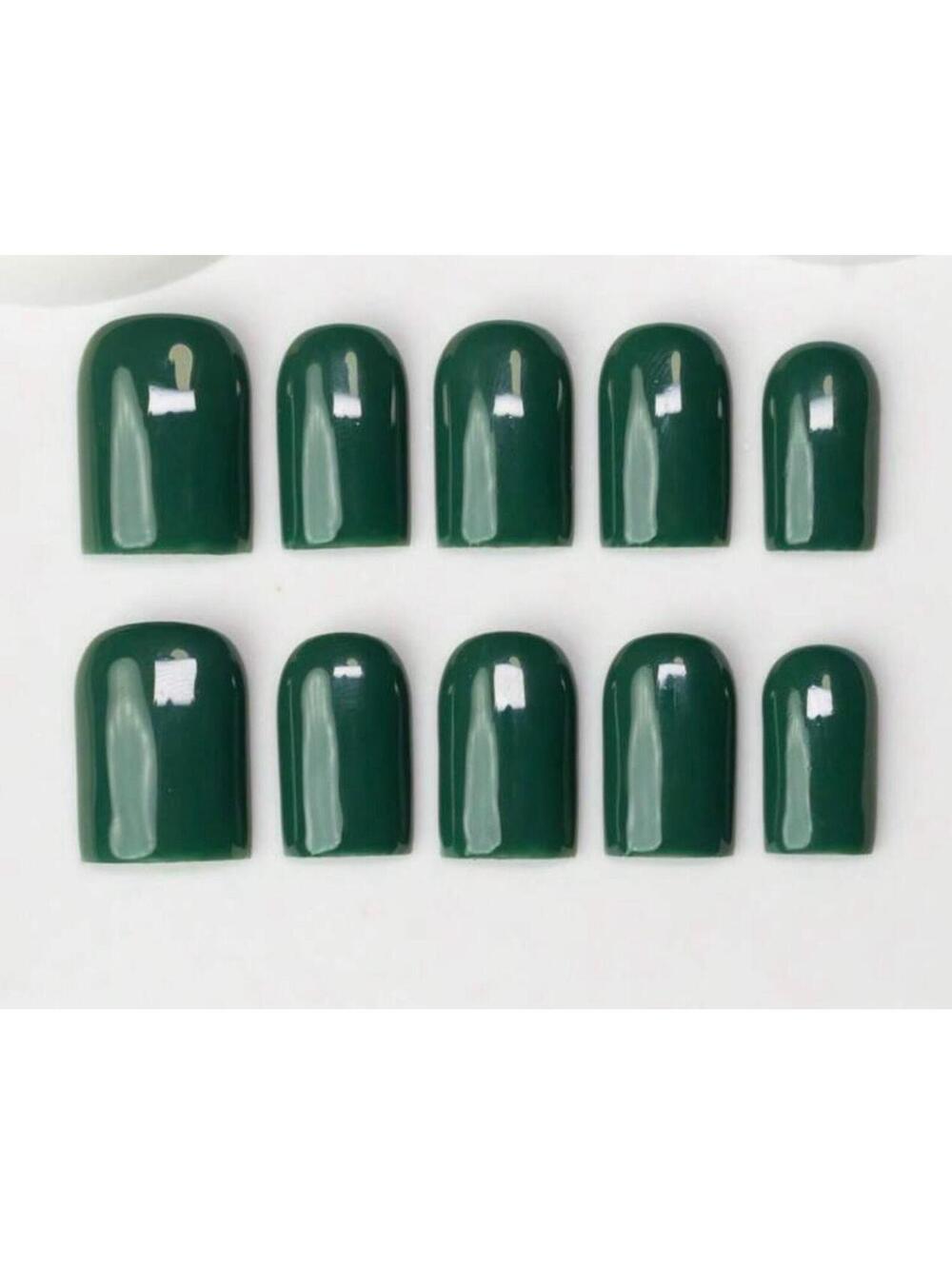 Extra Short square Press on nails solid color handmade custom